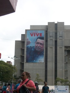 Chavez poster opposite of Election Council Office